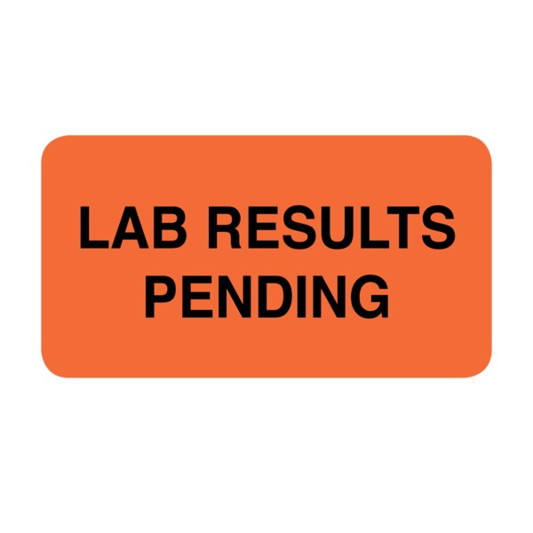 Nevs Label, Lab Results Pending 7/8" x 1-5/8" Orange w/Black VW-0053 - main